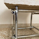 Table basse en baguette chromée