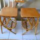 Pair of bamboo rattan bedside tables from the 70s.