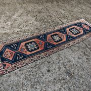 Vintage Anatolian runner rug in wool from the 1950s.