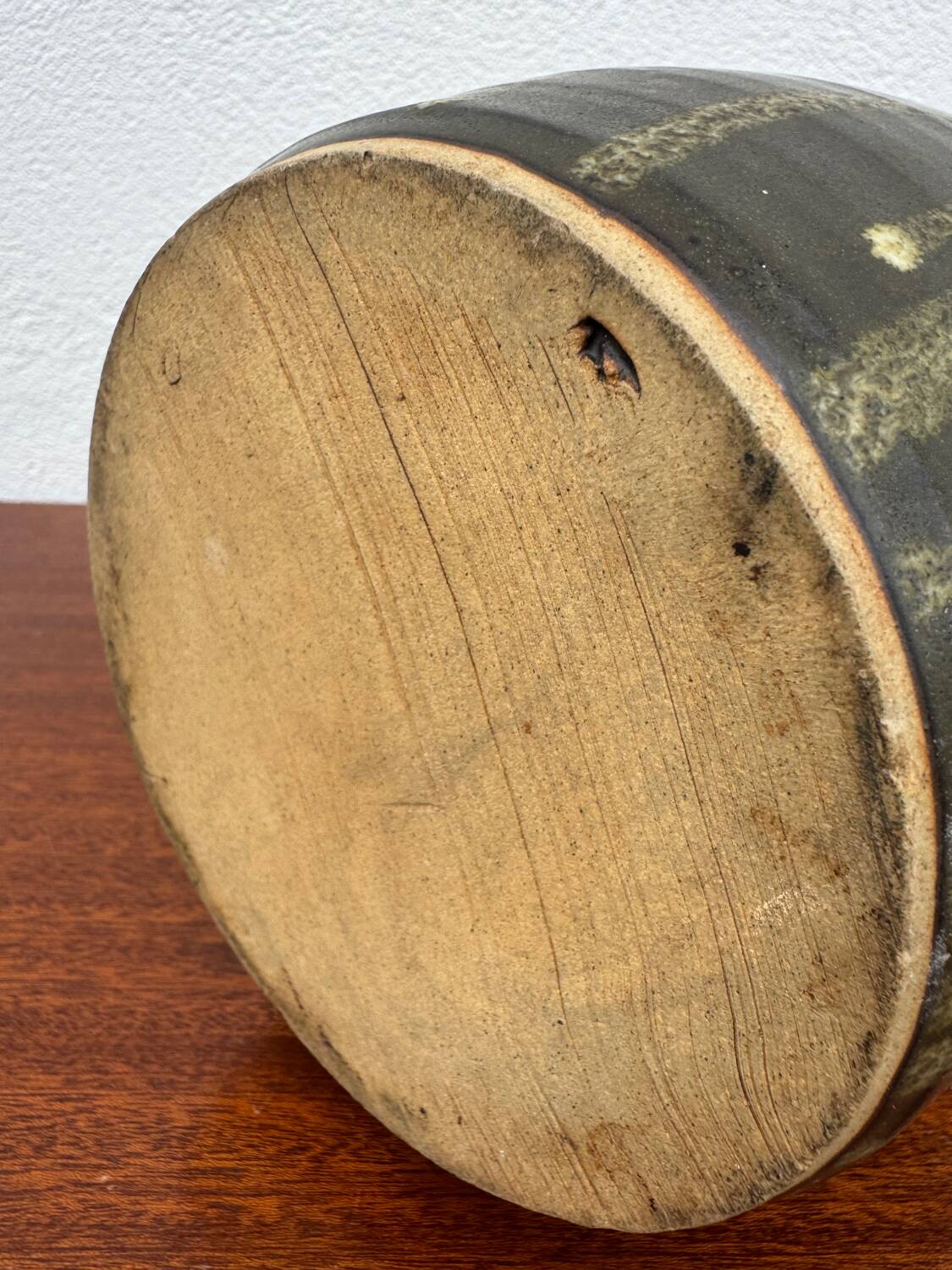 Stoneware vase with drips in the style of Jean Pointu