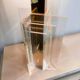 Large glamorous 1970s brass & lucite architectural table lamp