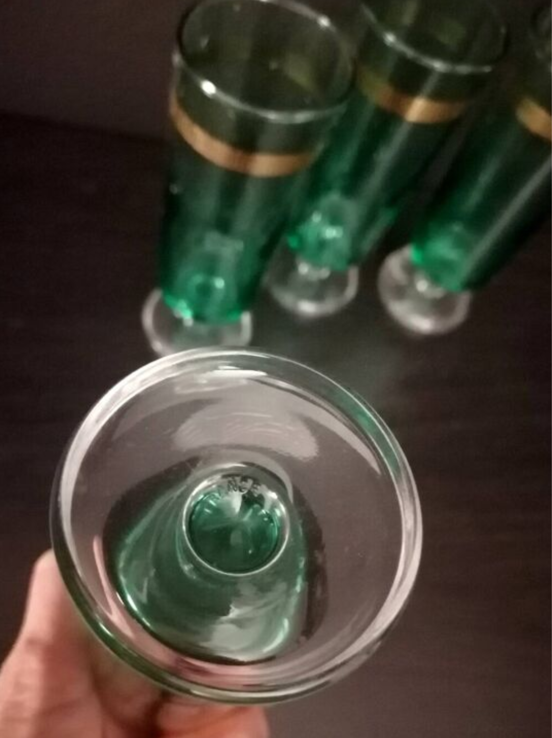 Set of Vintage Art Deco style Luminarc glasses.