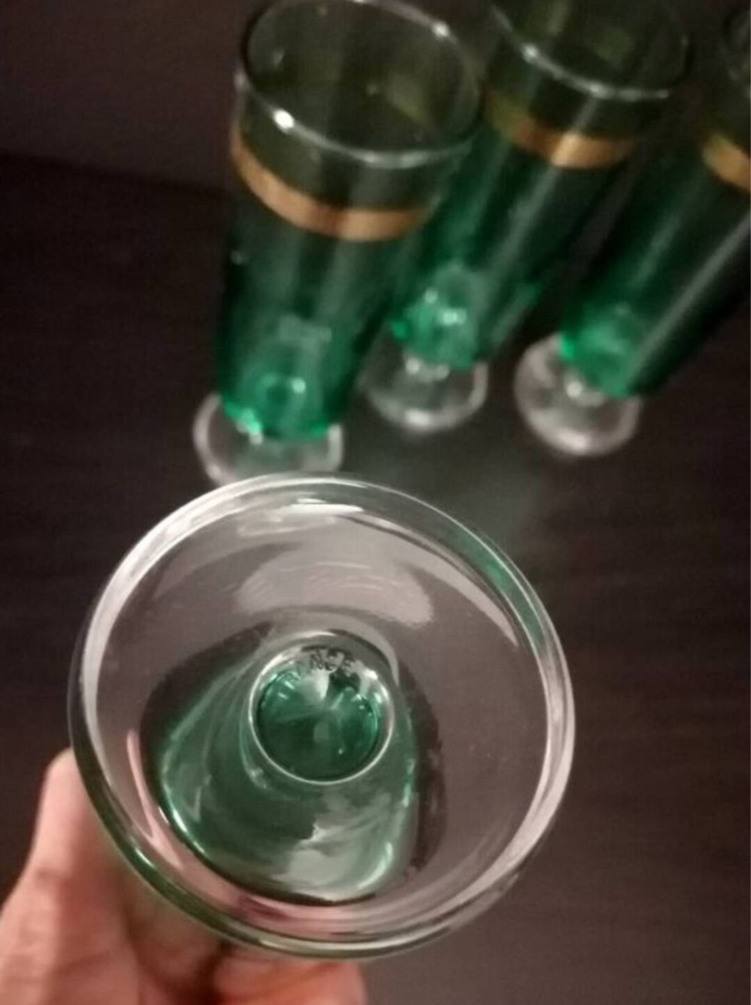 Set of Vintage Art Deco style Luminarc glasses.
