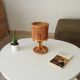 Vintage table lamp in organic style, French Riviera, rattan and caning.