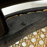 Bentwood mod 233 Black Desk Chair with Rattan Seat by Thonet, 1930s