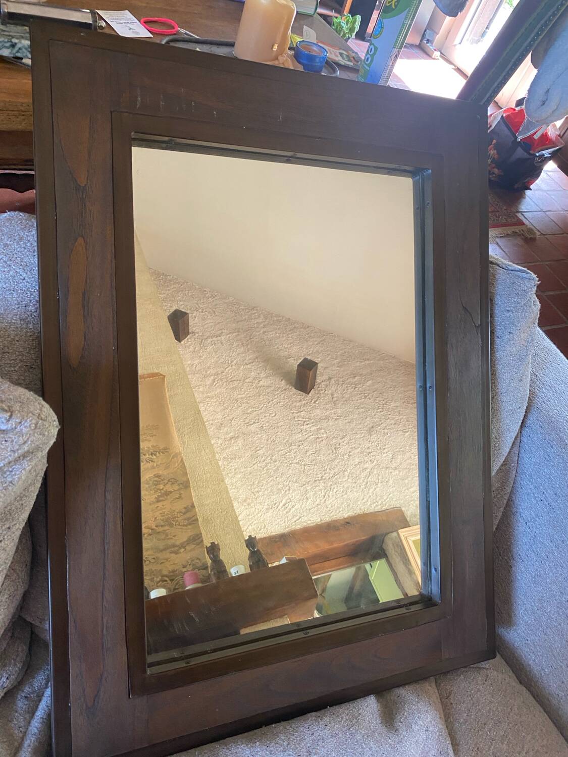 Solid wood mirror