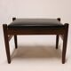 Leather and Danish teak stool