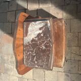 Hanging bedside table - marble and wood