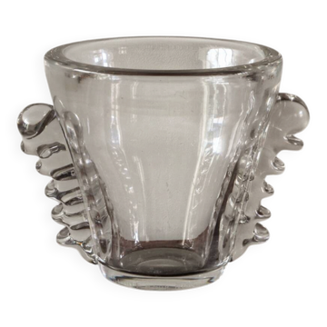 Crystal ice bucket by Daum, Nancy, Lorraine Cross