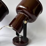 Pair of brown metal wall lights