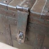 Old tribal chest in hammered metal