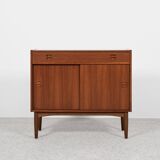 Midcentury Danish cabinet in teak with 1 drawer and 2 sliding doors 1960s