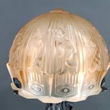 Important Art Deco Wrought Iron Lamp, by Bartelemie, France, Circa 1925