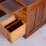 Restored Art Deco Solid Oak Writing Desk Made in the 1930s, Czechia