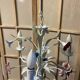 Antique florentine ceiling chandelier floral bouquet design 1970 decorative art sheet metal