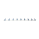 School wall coat rack - white and blue lacquered metal cloakroom 9 hooks
