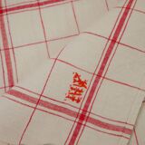 Lot of 2 monogrammed tea towels