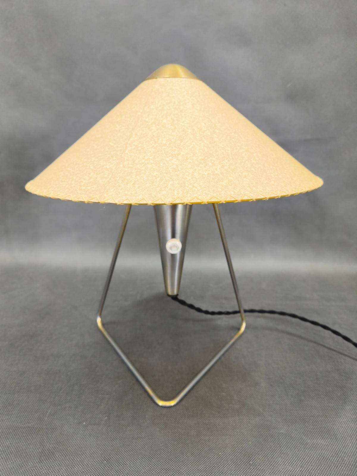 Helena Frantová Table Lamp, Chrome and Paper Shade, Czechoslovakia 1960s