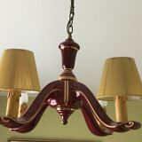 Lustre art deco burgundy earthenware and gold