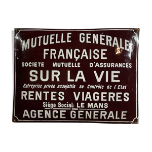 Plaque émaillée bombée Mutuelle