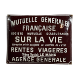 Domed enamelled plate Mutuelle Générale 45 x 60 cm