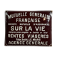 Domed enamelled plate Mutuelle Générale 45 x 60 cm