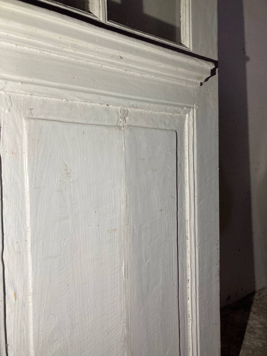 Porte vitrée ancienne style verrière atelier blanche