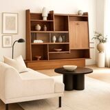 Grand meuble mural vintage en teck