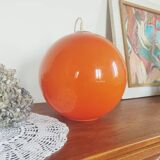 70s orange opaline hanging lamp