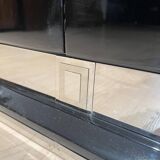 Large Art Deco Sideboard in Black Lacquer & Maple, France, 1930