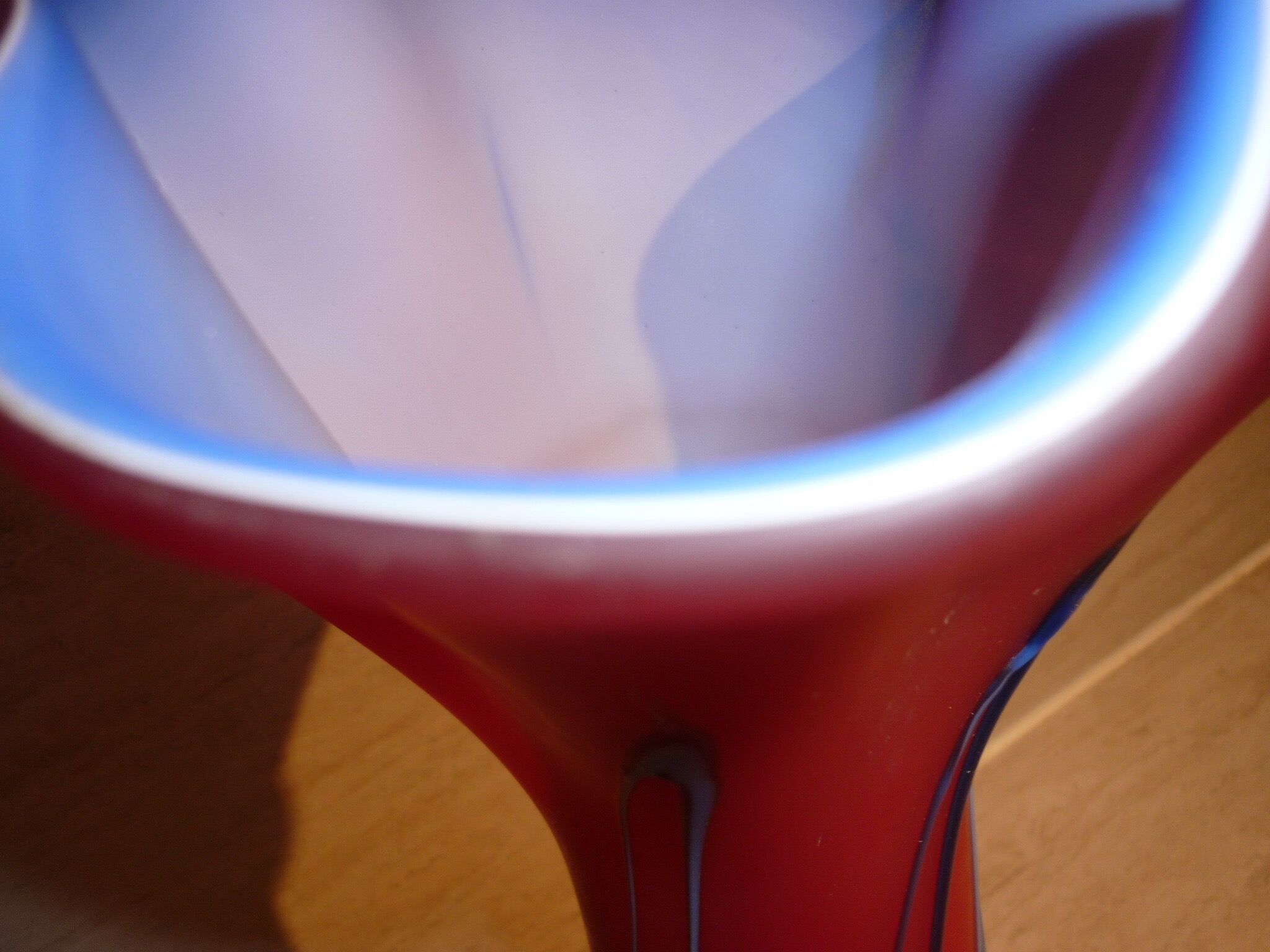 Vase rouge en verre double épaisseur opaque 44 cm