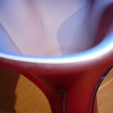 Red vase in opaque double-thickness glass 44 cm