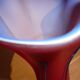 Vase rouge en verre double épaisseur opaque 44 cm