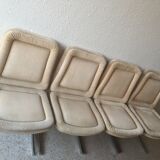 Set of 4 chairs in cream velvet seventies