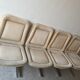 Set of 4 chairs in cream velvet seventies