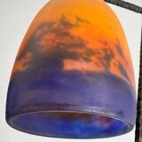 Art Deco lamp by Muller Frères Lunéville, signed glass, 1920.