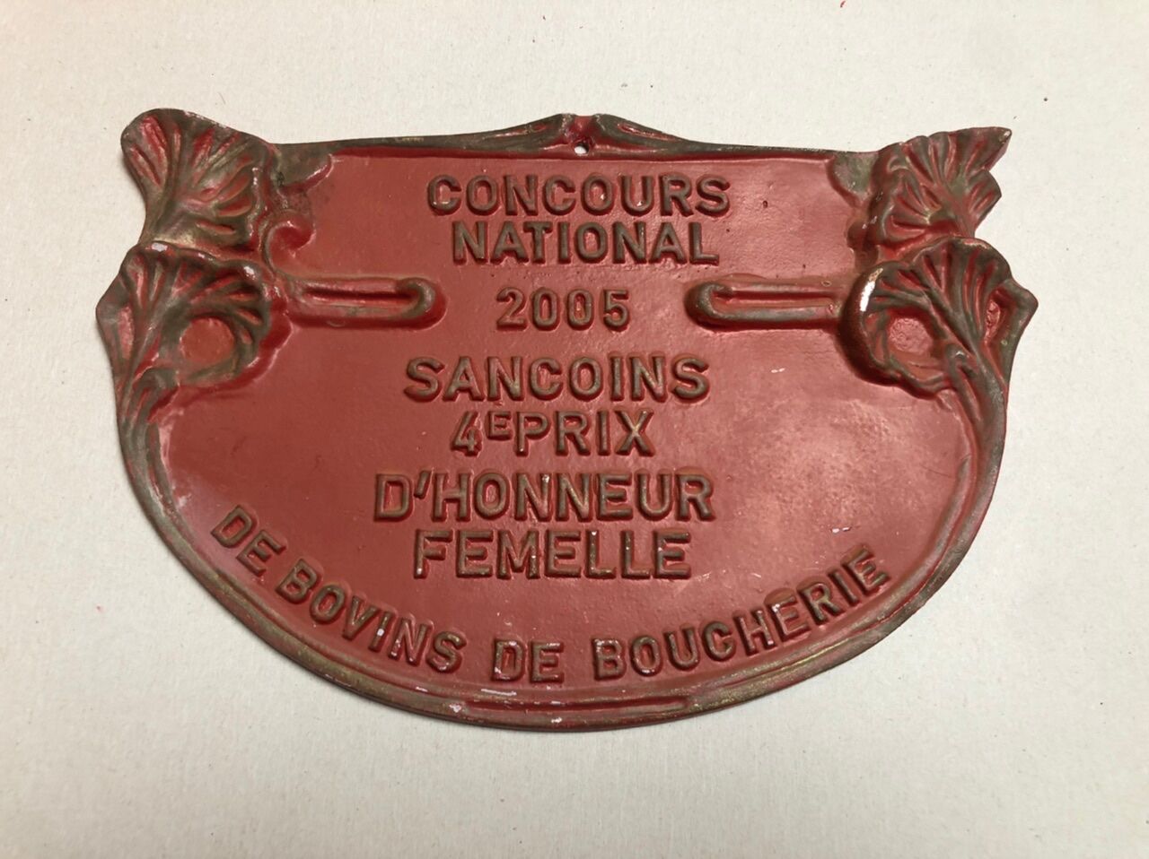 Plate competition agricultural sancoins 2005,4th prize of honor female