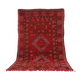 Tapis marocain berbère vintage en laine rouge fait main