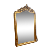 Old mirror louis xv pediment gilded gold leaf fireplace  72x118cm