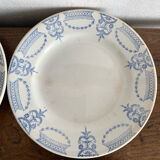 Colonial ironstone dessert plates Moulin des Loups