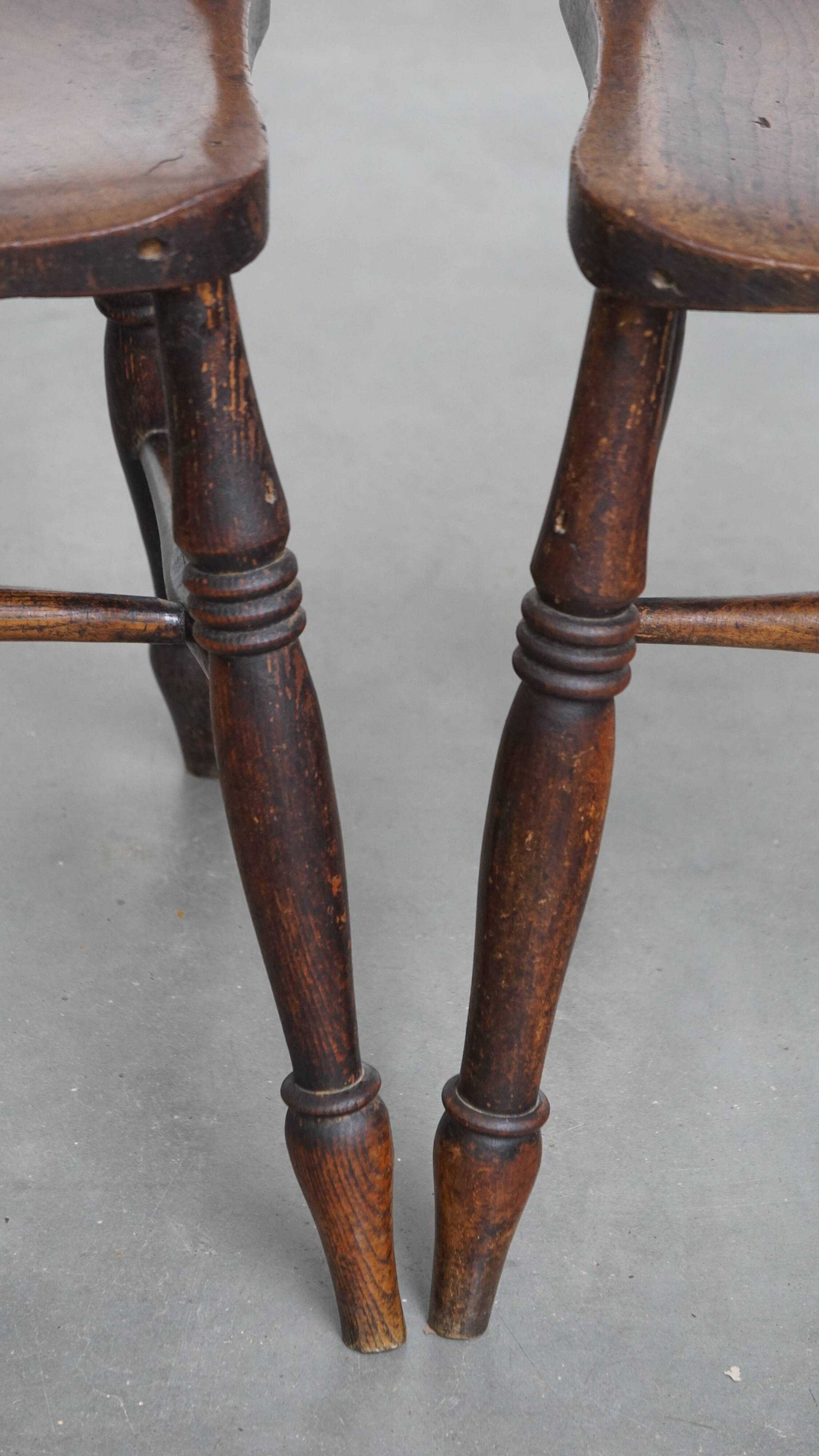 Set of 10 Antique English Oxford Dining / Kitchen Chairs