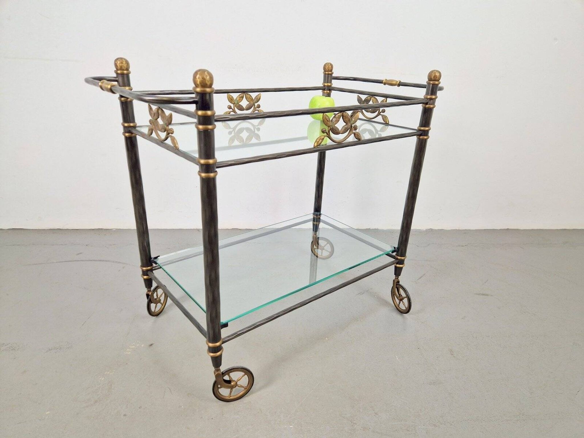Regency Brass and Glass Serving Trolley, Italy, 1970s