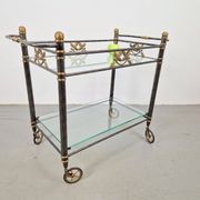 Regency Brass and Glass Serving Trolley, Italy, 1970s