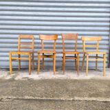 Set of four mismatched bistro chairs