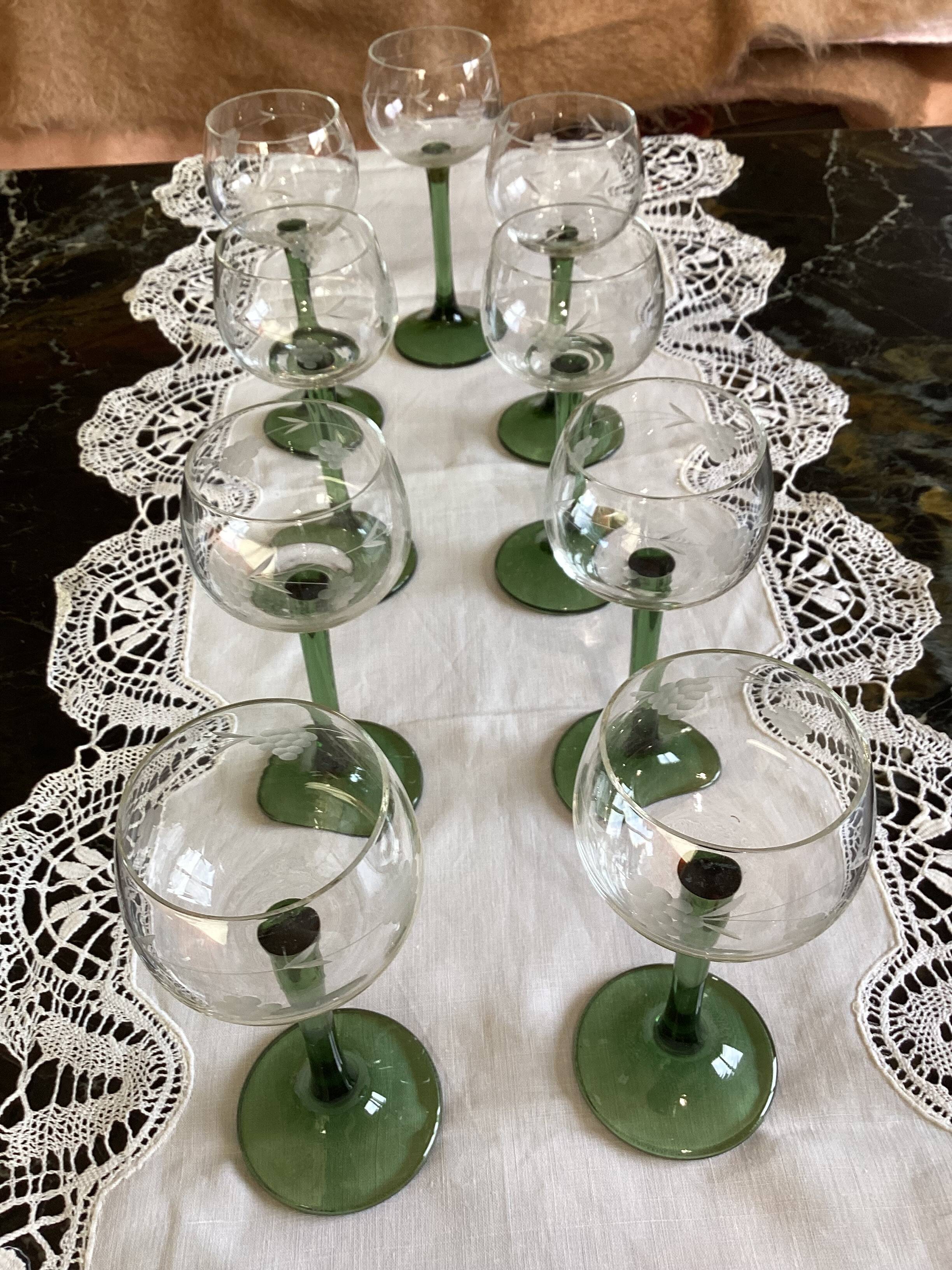 9 Alsace Cristalline wine glasses, dimensions: height - 17cm - diameter - 7cm -