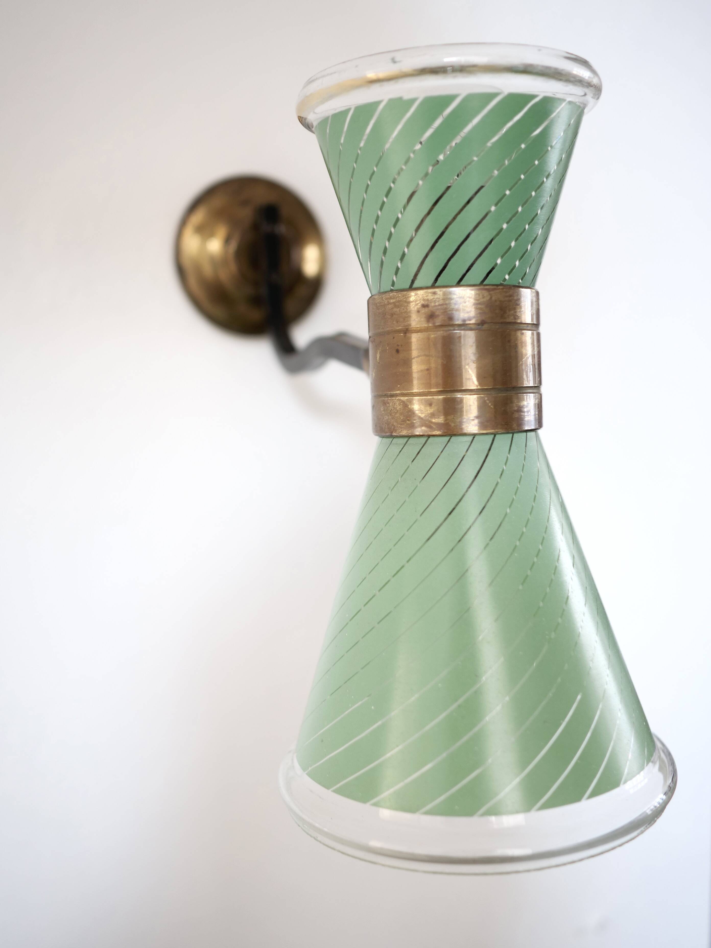 Diabolo glass wall lamp 1950