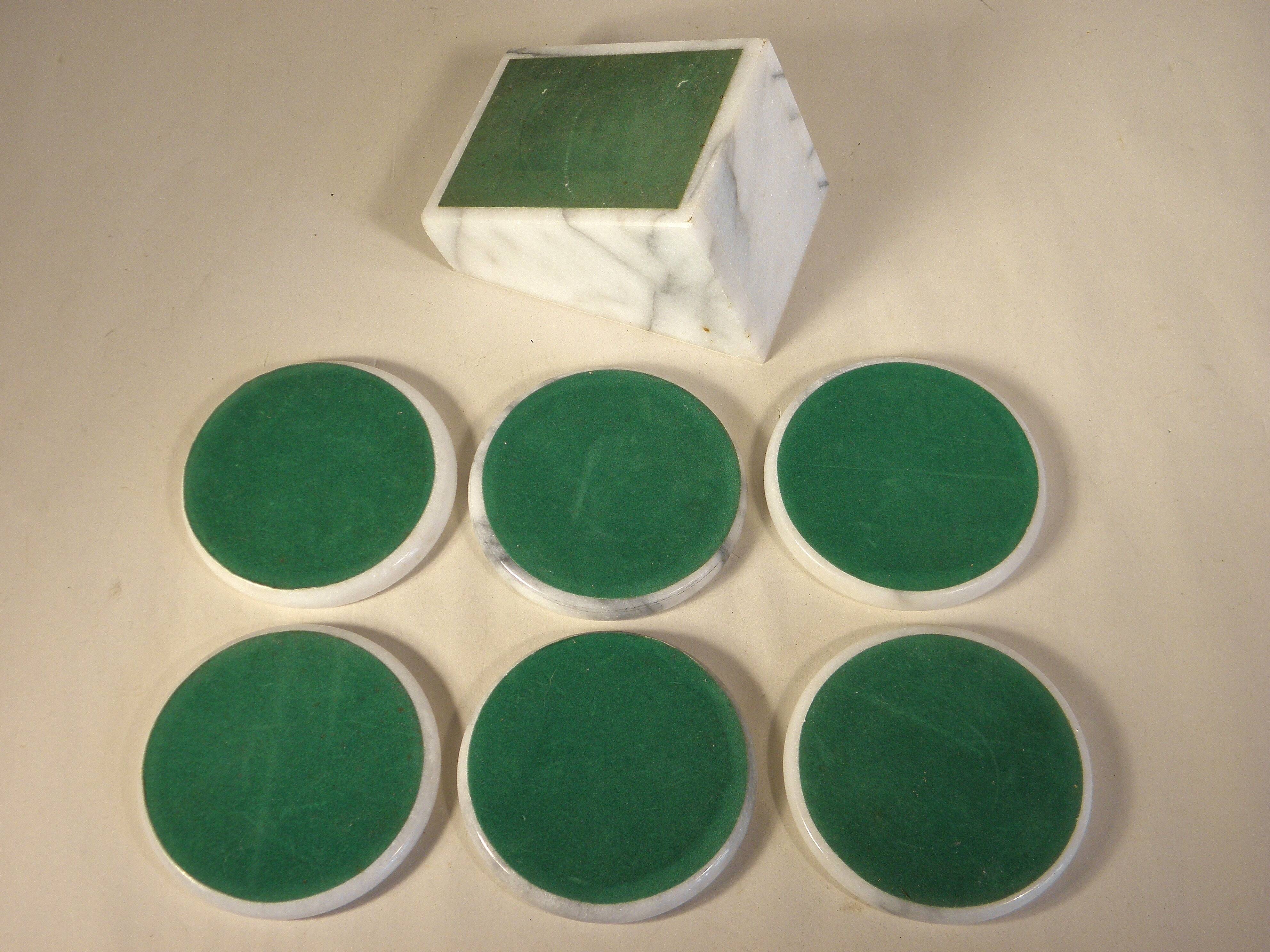 6 marble coasters