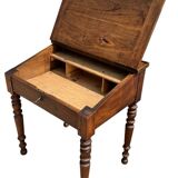 19th century Louis Philippe walnut drop-leaf desk