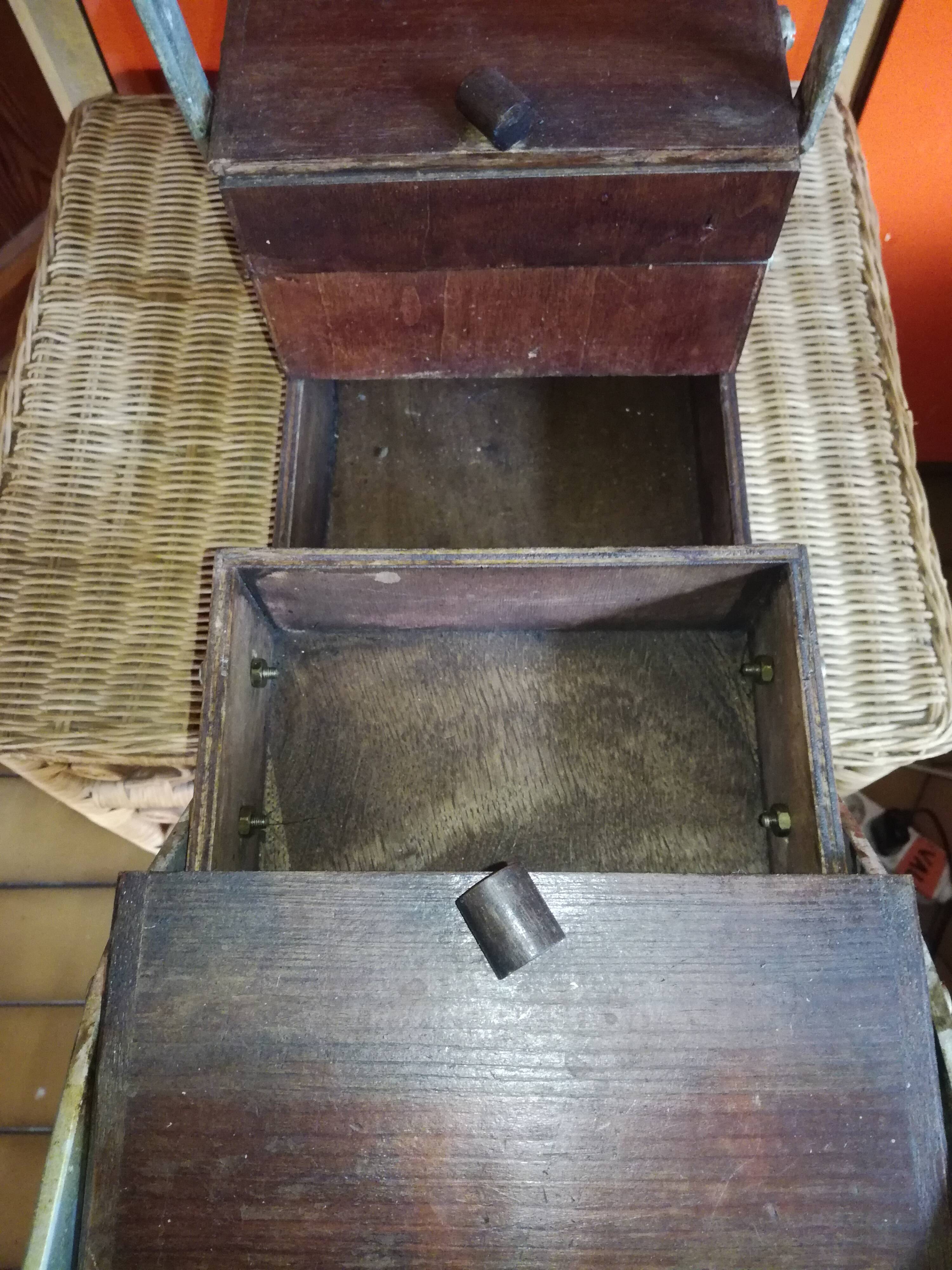 Solid wood sewing basket