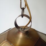 Art Deco glass and brass pendant lamp